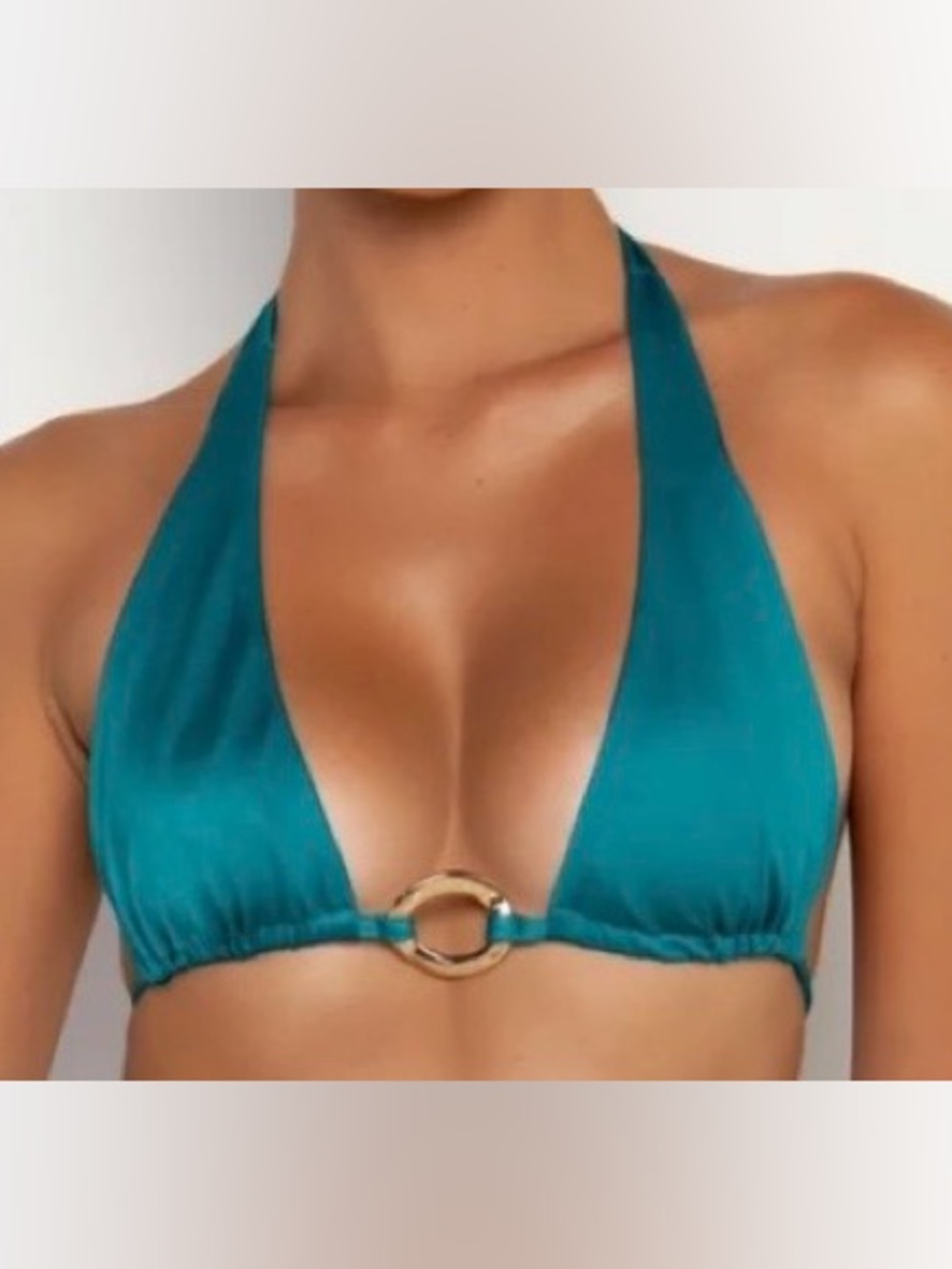 Sommer swim Teal Halter Ring Bikini Top - Women Swim
